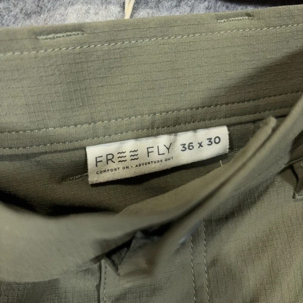 Free Fly Topogrid Ripstop Pants Mens 36x30 Green Outdoor Nylon Spandex Fishing
